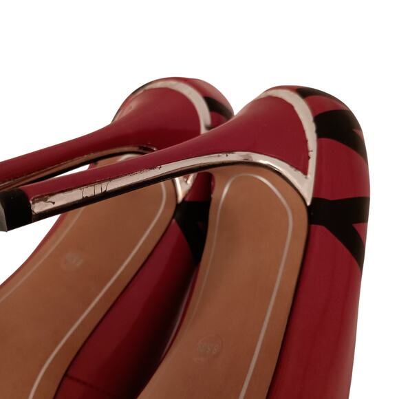 DKNY Women's Red Stilettos, with Silver Heel, Christmas/Holiday Parties size 8.5 - Picture 5 of 7